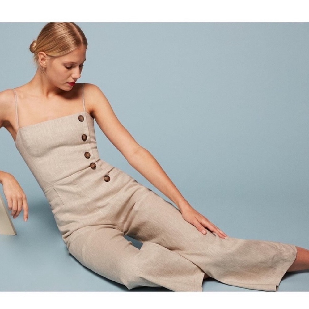 Reformation tortuga linen jumpsuit